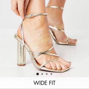 ASOS wide fit gold heels